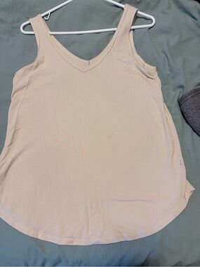 V-Neck Cream Women's Tank Top